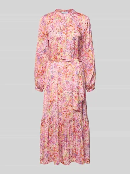 Sukienka midi z z wiązanym Rich & Royal różowa
