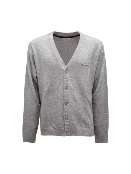 Kardigan Sun68 wełniany retro szary