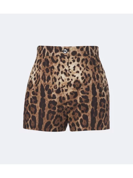Pantaloni scurți Dolce&gabbana cu imagine cu model leopard maro