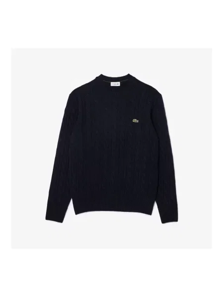 Pulover Lacoste de lână clasic albastru