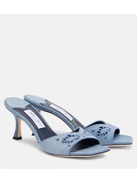 Mules Jimmy Choo z vezenjem modra