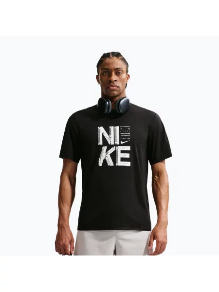 Tricou de antrenament bărbați Nike Hyverse Dri-Fit Persian black/white alb