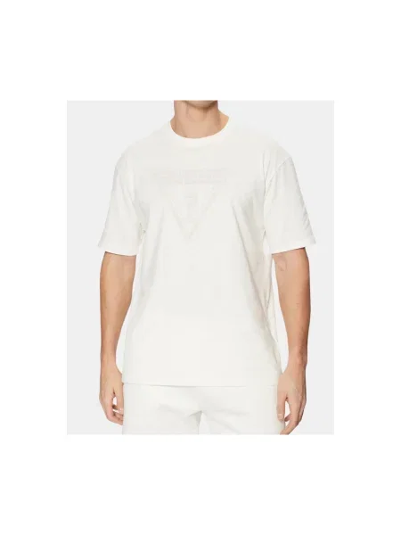 Guess Tričko Overshirt Fit biela