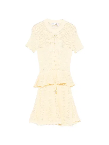 Sukienka mini Self-portrait w kwiatki żółta