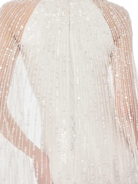 Rochie maxi Jenny Packham cu paiete de costum alb