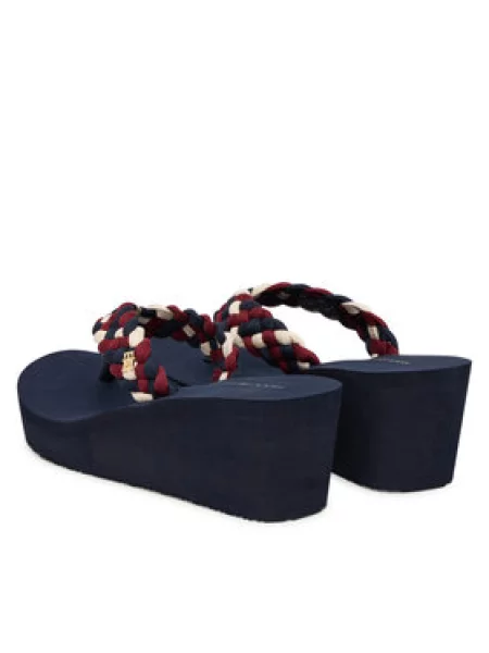 Tommy Hilfiger Japanke Th Wedge Braided Summer Sandal Šarena plava