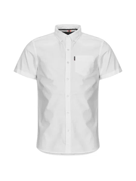 Oxford Superdry din țesătură twill alb