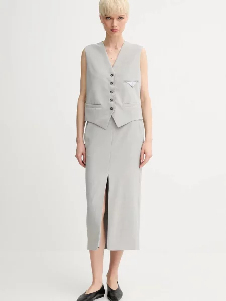 Day Birger et Mikkelsen spódnica wełniana Mantel midi prosta szary