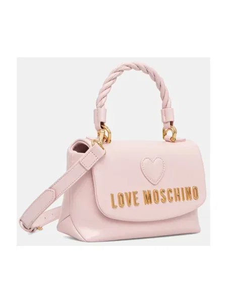 Love Moschino torebka crossbody skórzana różowa
