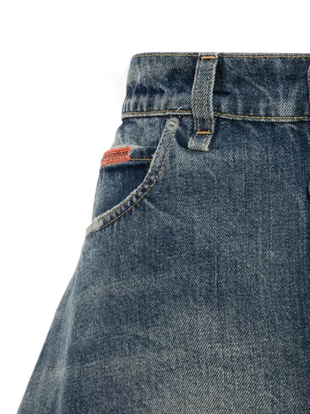 Fustă din denim Martine Rose cu volane albastru