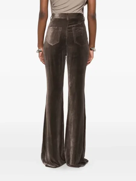 Pantaloni Rick Owens de catifea maro