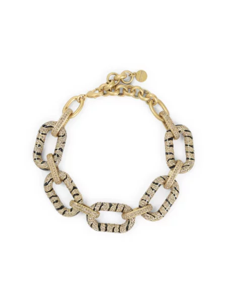 Naszyjnik Roberto Cavalli skórzany brązowy