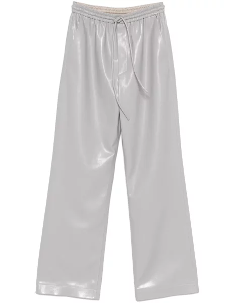 Pantaloni Nanushka din piele gri