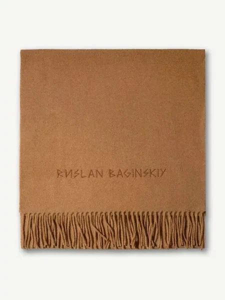 RUSLAN BAGINSKIY fular de damă din lână Wool Scarf maro