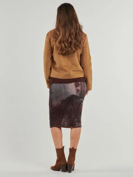 Jakna Jdy od brušene kože smeđa