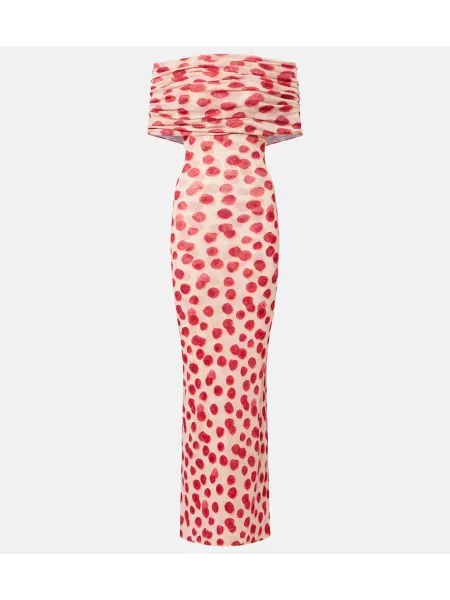 Rochie maxi Stella Mccartney cu imagine plasă roșu