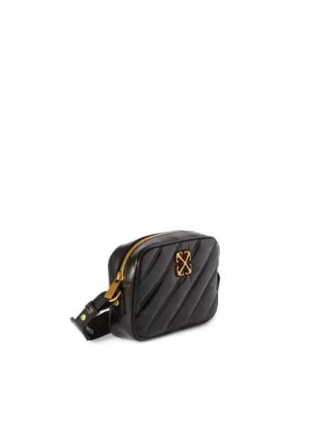 Pikowana torebka skórzana Off-white skórzana biała