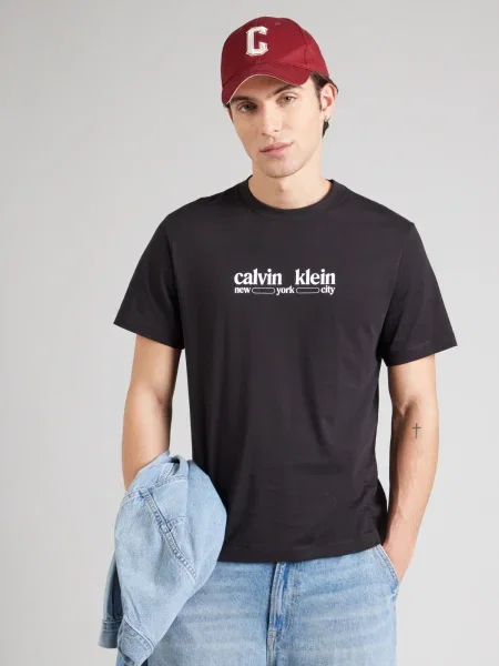 Calvin Klein Jeans Tričko NYC / biela čierna