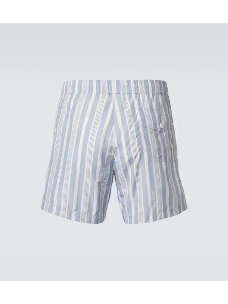 Slip de baie Moncler cu dungi albastru
