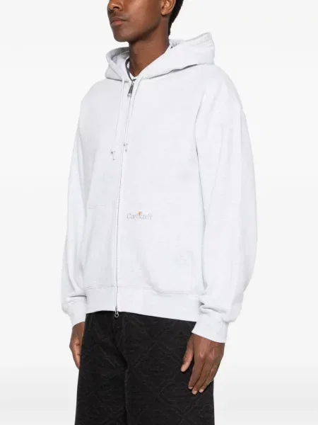 Hanorac cu glugă Carhartt Wip cu autograf gri