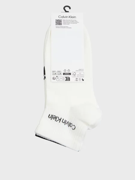Носки Calvin Klein в полоску с автографом белые