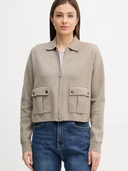Dkny cardigan din amestec de lână bej