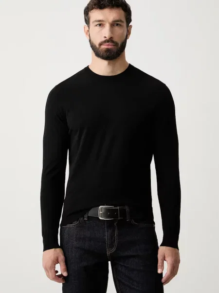 Guess pulover pentru bărbați cu vâscoză KADIR negru