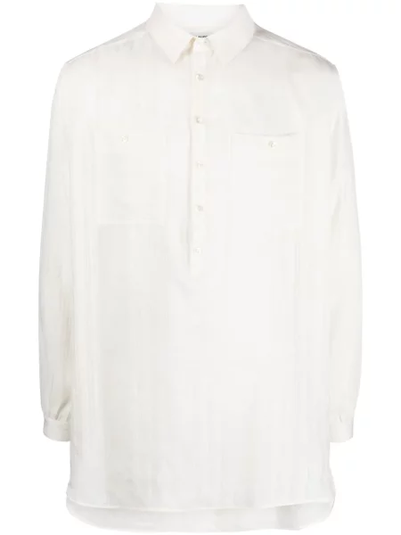 Класическа риза Saint Laurent на райета бяло