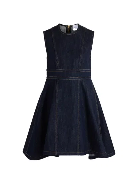 Rochie mini Patou fără mâneci în linie A albastru