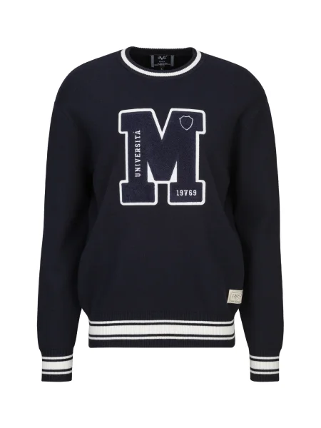 ITALIA Pulover Anteo negru alb