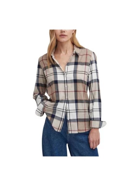 Barbour Bluzki i koszule Kobieta Wielobarwność XS Klasyczna Koszula w Ponadczasowym Stylu beżowa