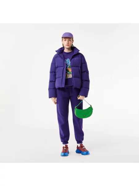 Lacoste Składana Kurtka Pikowana Z Tafty fioletowa