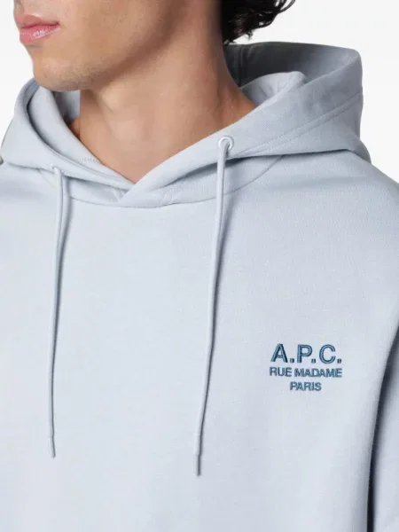 Hanorac cu glugă A.p.c. cu imagine albastru