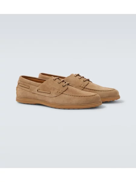 Pantofi loafer Tod's din piele de căprioară maro