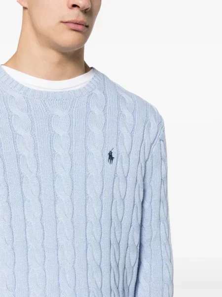 Kožne hlače Polo Ralph Lauren s vezicama s autogramom plava