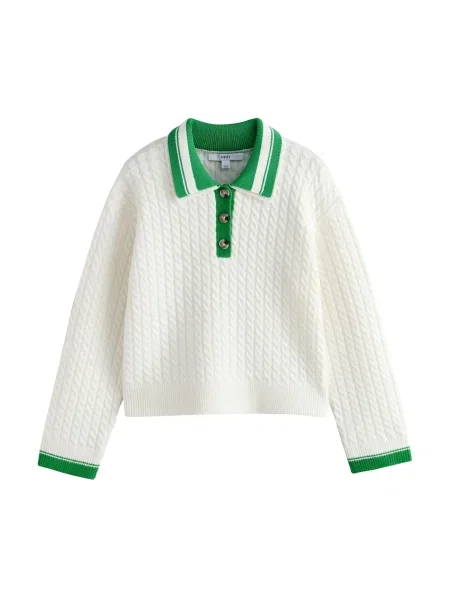 Next Pulover ecru / închis verde