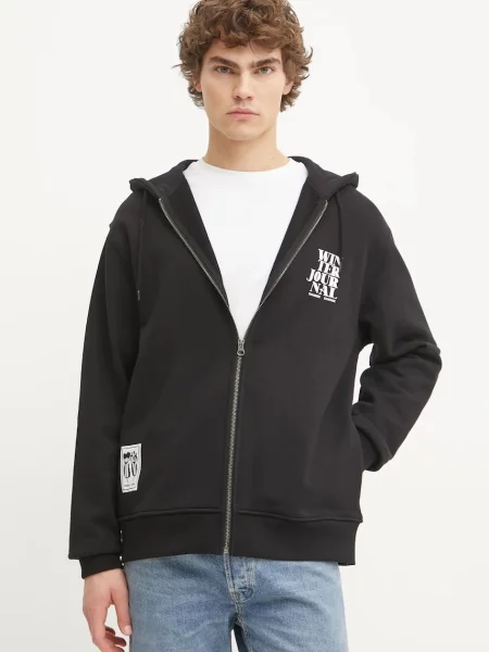 Samsoe Samsoe hanorac de barbati cu glugă cu imprimeu negru