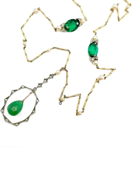 Колие Jennifer Gibson Jewellery с перли златисто