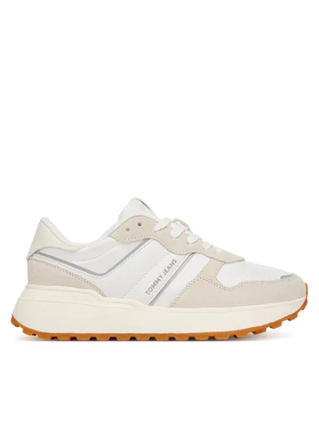 Buty Tommy Jeans Cleated Runner ecru białe