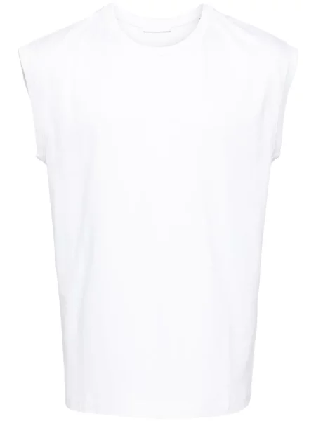 Koszulka Helmut Lang bez rękawów z nadrukiem biała