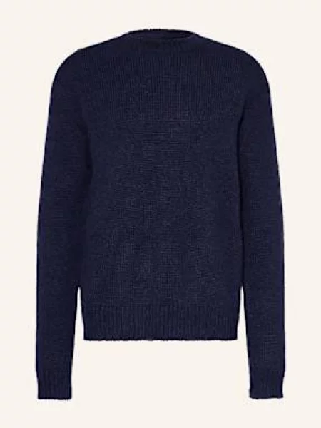 Jil Sander Sweter Z Alpaki blau granatowy