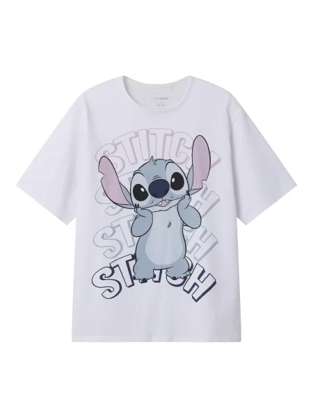 TWO SOON Tricou albastru porumbel / roz pudră alb