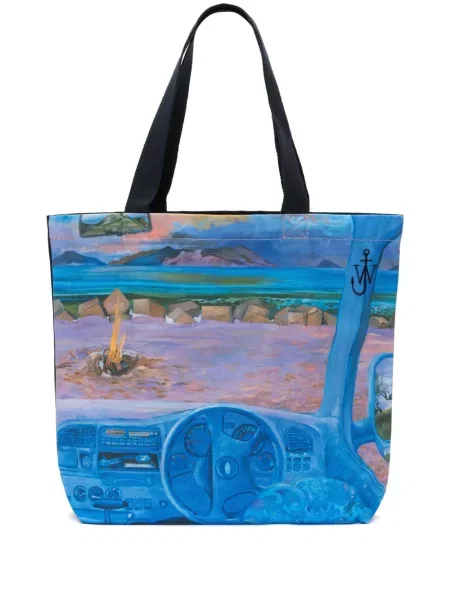 Geantă Jw Anderson din canvas albastru