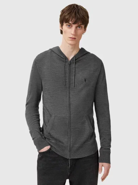 AllSaints Kardigán MODE MERINO melírovaná sivá