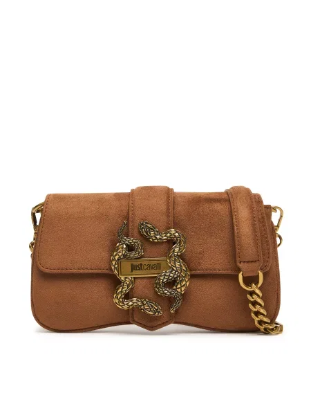 Just Cavalli Дамска чанта Iconic Snakes кафяв