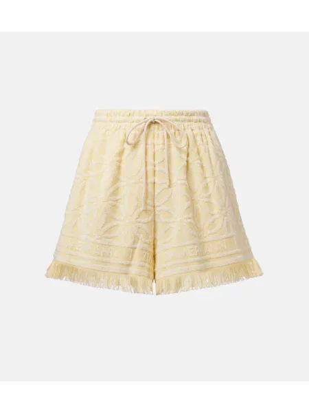 Pantaloni scurți Zimmermann din material terry galben