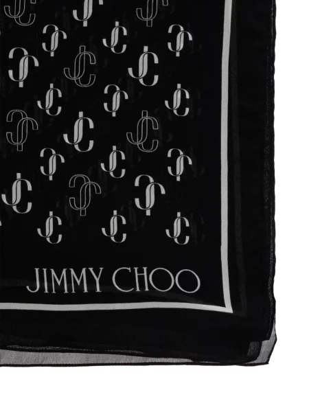 Fular Jimmy Choo de mătase negru