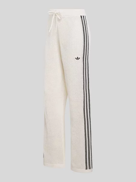 Spodnie adidas Knitted Crochet Firebird Track Pants Off White L białe