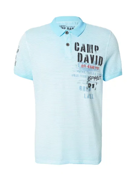 CAMP DAVID Póló füstkék / világoskék / piros fekete