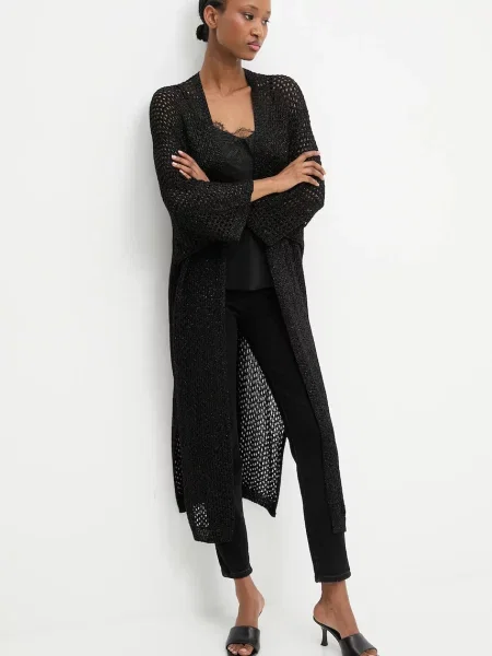 Сако Answear.LAB с уголемена кройка с изчистен дизайн черно